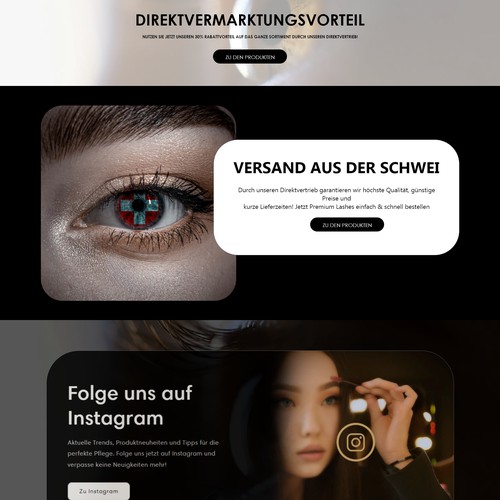 Moderne Lash Webseite