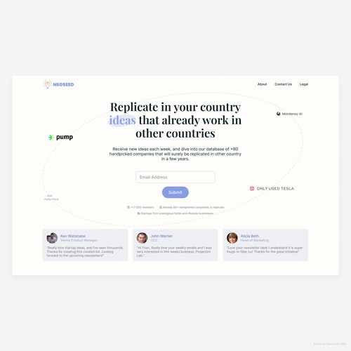 Newseed landing page